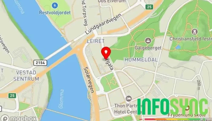 kart over Aktiv Eiendomsmegling Elverum Eiendomsmegler i Elverum