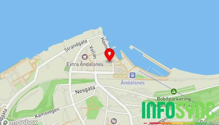 kart over Åndalsnes Sentrum App Hotell i Åndalsnes