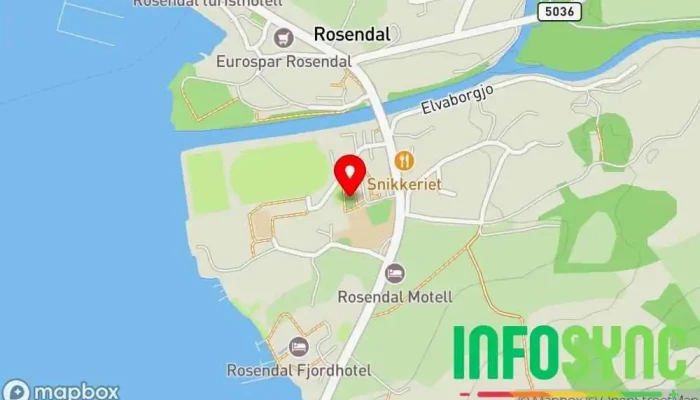 kart over Apekattjungel Lekeplass i Rosendal