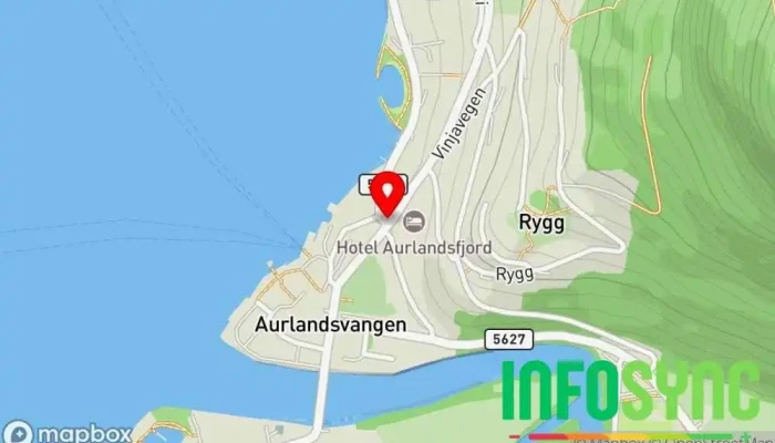 kart over Aurlandsvangen  i Aurlandsvangen
