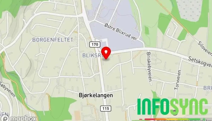 kart over Aurskog-Høland kommune, kommunalteknisk drift Kommunalt kontor i Bjørkelangen