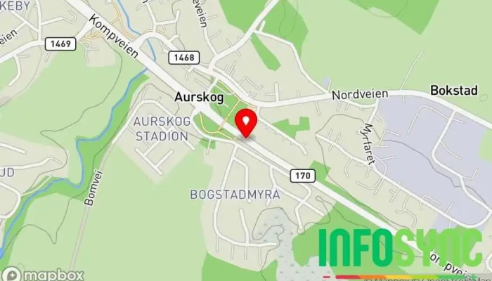 kart over Aurskog stasjon Bussholdeplass i Aurskog