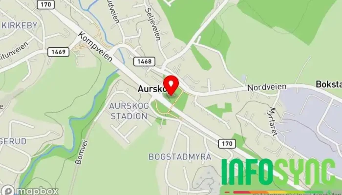 kart over Aurskog stasjon Transportknutepunkt i Aurskog