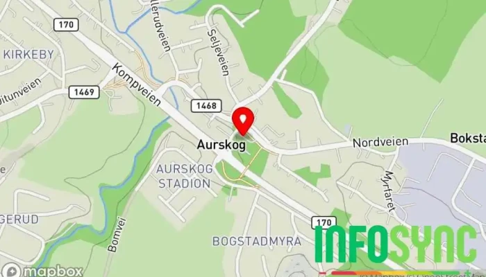 kart over Aurskog stasjon Bussholdeplass i Aurskog