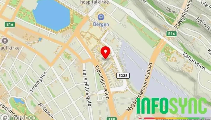 kart over Bergen busstasjon Busstopp i Bergen