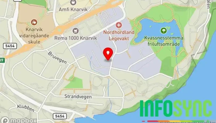 kart over Bergen Moske(Knarvik lokal) Religiøs destinasjon i Isdalstø