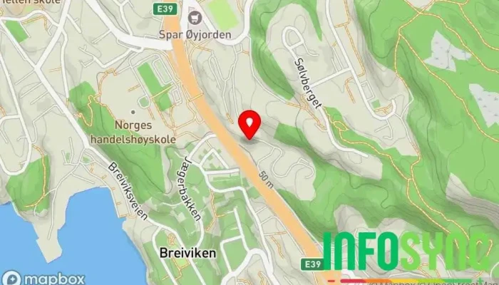 kart over Bergen Nordre Skytterlag Skytebane i Bergen