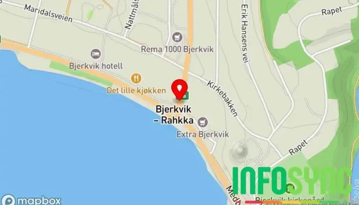 kart over Bjerkvik  i Bjerkvik