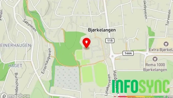 kart over Bjørkelangen Videregående Skole Videregående skole i Bjørkelangen
