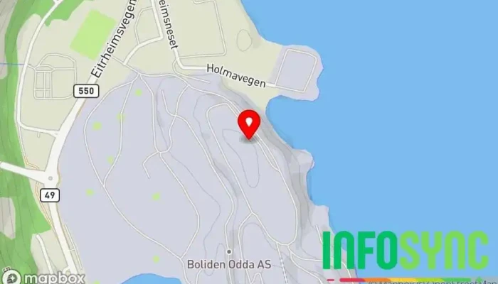 kart over Boliden Odda AS Produsent i Odda