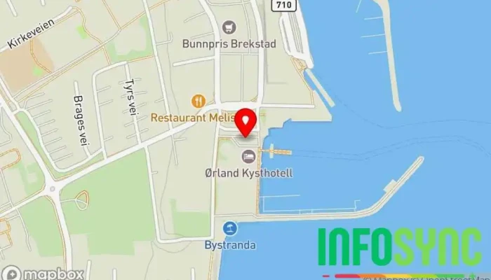 kart over Brekstad kai Bussholdeplass i Brekstad