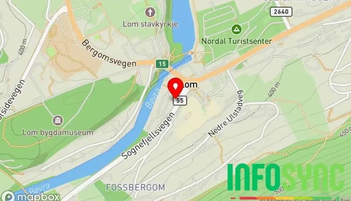 kart over BrimiBue Hotell, Restaurant i Fossbergom