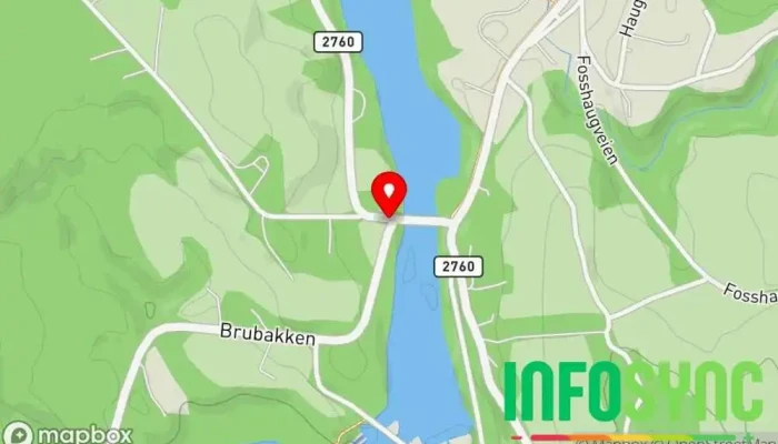 kart over Brubakken Hvittingfoss Bussholdeplass i Hvittingfoss
