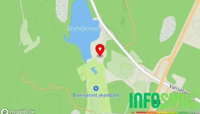 kart over Bryhnitjernet skytebane, Stange og Romedal skytterlag Skytebane i Stange