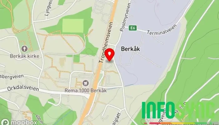 kart over Circle K E6-Berkåk Bensinstasjon, Bilvask i Rennebu