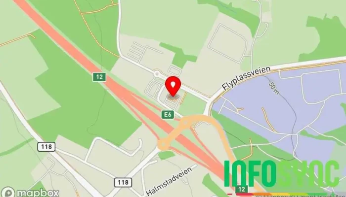 kart over Circle K E6 Rygge Bensinstasjon i Rygge