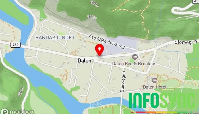 kart over Dalen  i Dalen