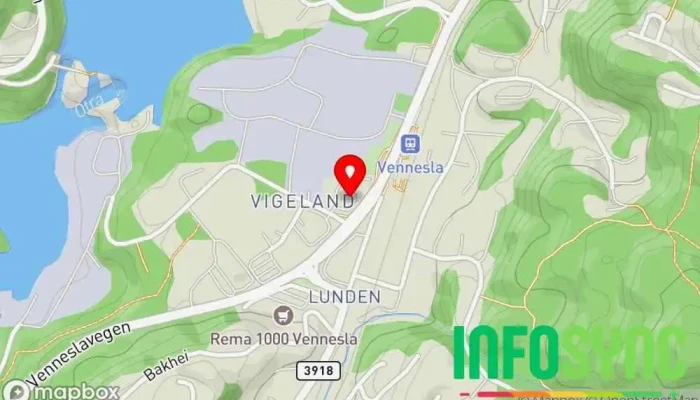 kart over DHL Express Service Point (YX 7-Eleven - Vennesla) Budtjeneste, Logistikk, Posttjeneste, Frakt- og posttjeneste, Spedisjonsfirma, Frakttjeneste i Vennesla