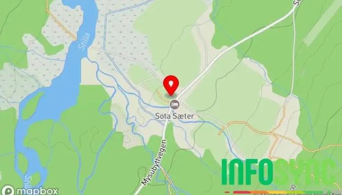 kart over DNT Sota Sæter Fjellhytte i Nordberg