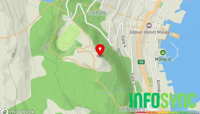 kart over Ellingskarshornet Turistattraksjon i Måløy