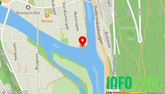 kart over Elvemøtet, Otta Utsiktspunkt i Otta