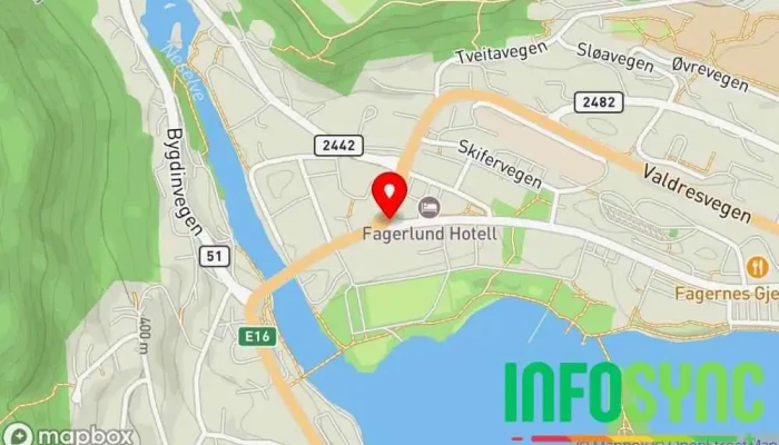 kart over Fagernes  i Fagernes