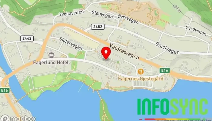 kart over Fagernes skysstasjon Bussholdeplass i Fagernes