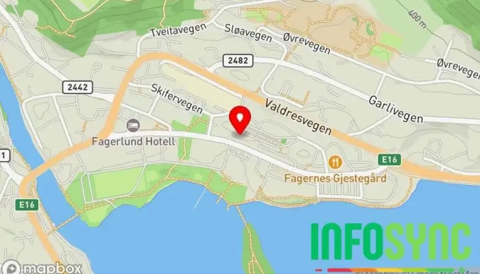 kart over Fagernes Turistinformasjon Turistinformasjon i Fagernes