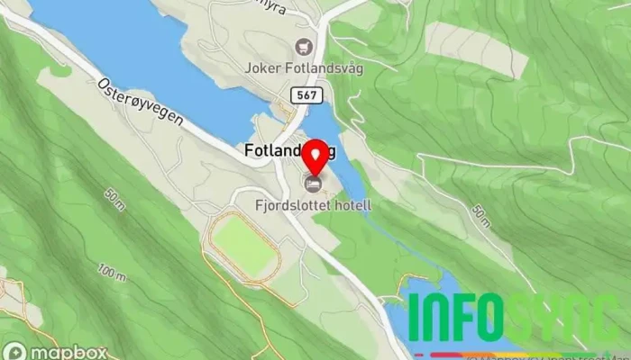 kart over FjordSlottet Hotell Hotell i Fotlandsvåg