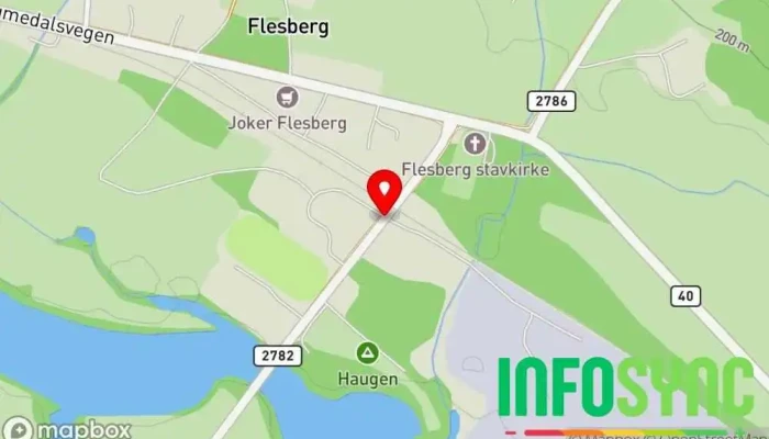 kart over Flesberg  i Flesberg