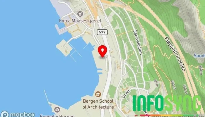 kart over Flyt AS Bomstasjon i Bergen