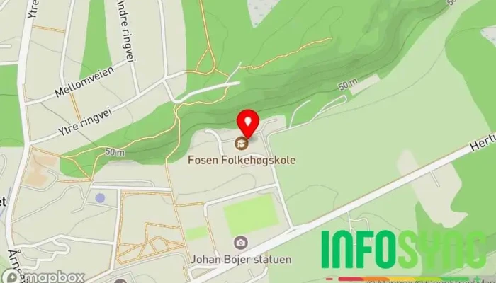 kart over Fosen Folkehøgskole Folkehøyskole i Rissa