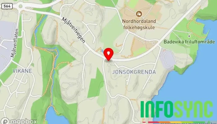 kart over Frekhaug, Norge Boligblokk i Frekhaug