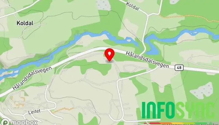 kart over Fusa Røde Kors Frivillig organisasjon i Eikelandsosen
