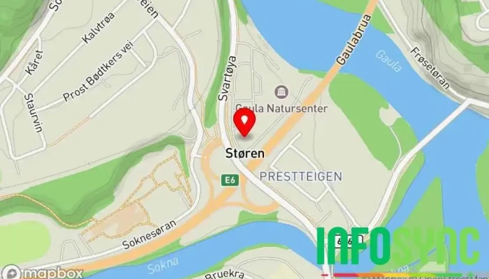kart over Gauldal Energi AS Elektrisitetsverk i Støren