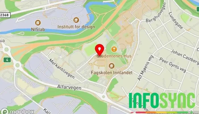 kart over Gjøvikregionen International school Skole i Gjøvik