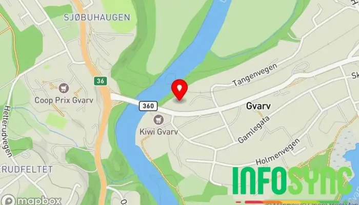 kart over Gvarv  i Gvarv