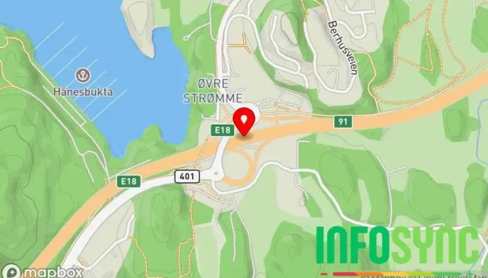 kart over Håneskrysset E18 (Kristiansand) Bussholdeplass i Kristiansand
