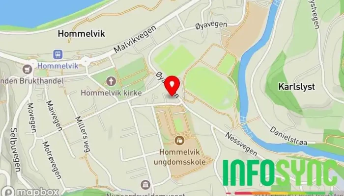 kart over Hastadklev Verksted Hommelvik AS Bilverksted i Hommelvik