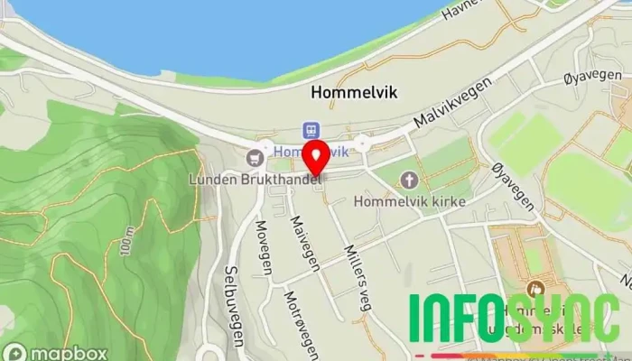 kart over Hommelvik  i Hommelvik