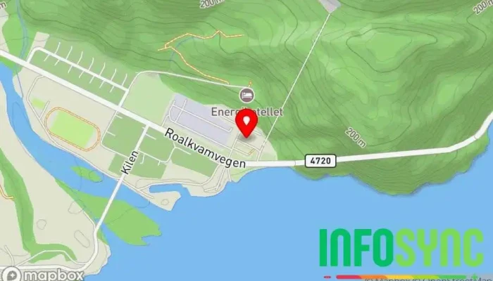kart over Hydro Energi Røldal-Suldal Elektrisitetsverk i Nesflaten