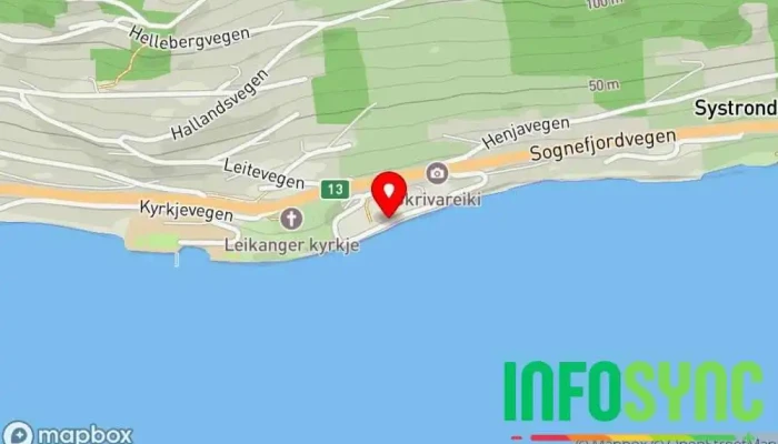 kart over ID-porten  i Leikanger