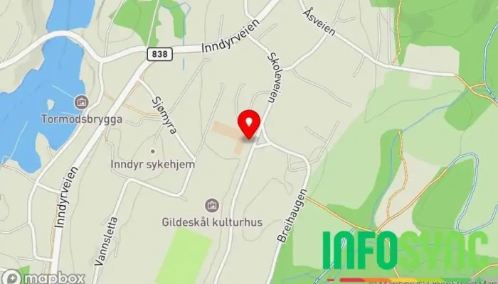 kart over Inndyr skole Skole i Inndyr