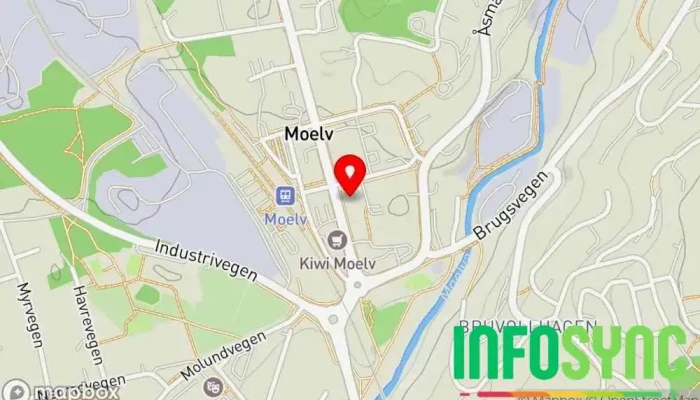 kart over Innsia Moelv Butikk med utstyr til hjemmet i Moelv