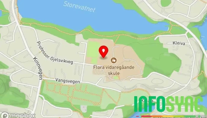 kart over Innvandrarsenteret i Flora Skole i Florø