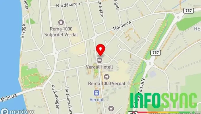 kart over iVerdal Avisutgiver i Verdal