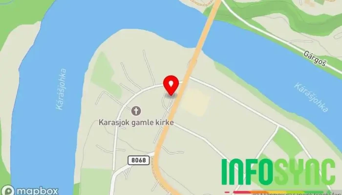 kart over Karasjok Bilservice AS/ YX Karasjok Bensinstasjon i Karasjok