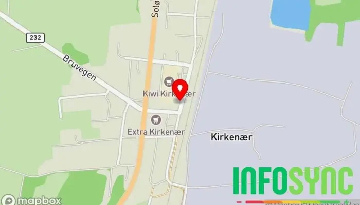 kart over Kirkenær stasjon Bussholdeplass i Kirkenær