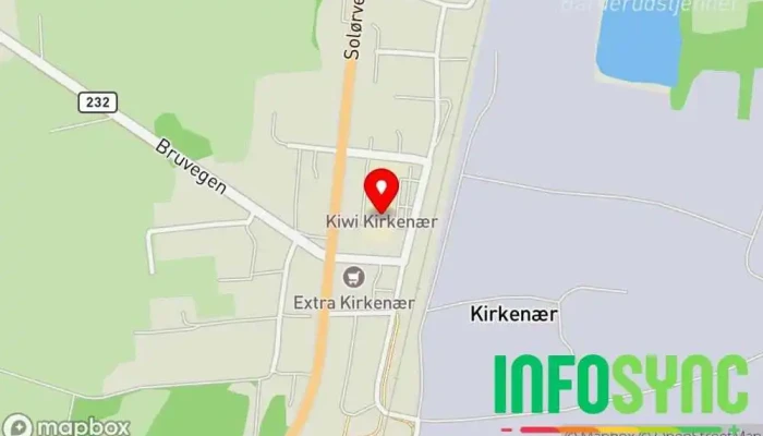 kart over KIWI Kirkenær Dagligvarebutikk, Storkiosk i Kirkenær