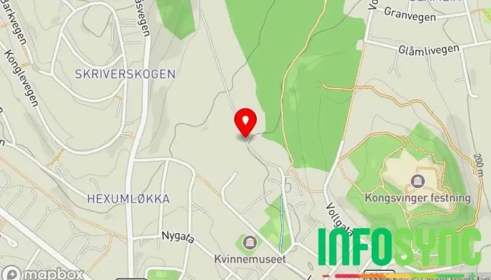 kart over Kongsvinger og Omegn Skytterlag Skytebane i Kongsvinger